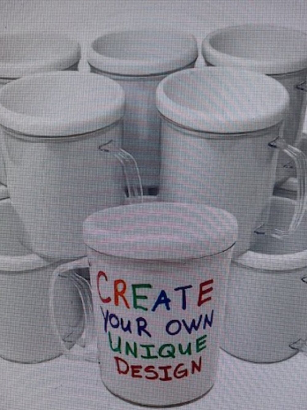 Four (4) Decorate Your Own Mugs NIB